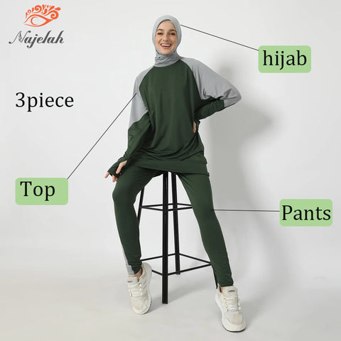 3pcs Muslim Women's Sportswear