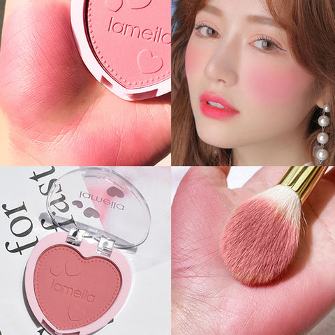 Blush Makeup Love Palette 4 Color Mineral Powder Peach Red Rouge | Tonight Makeup