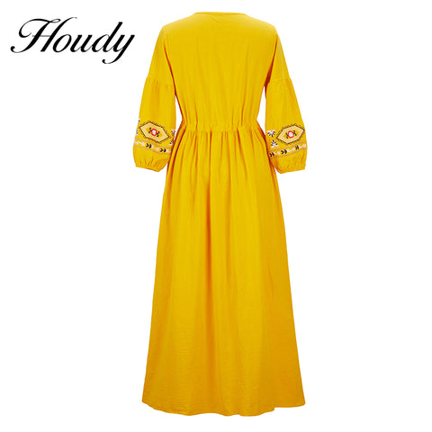 Sunny yellow Kaftan Dress - Tonights Makeup