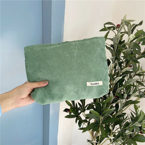 Corduroy Women Cosmetic Bag