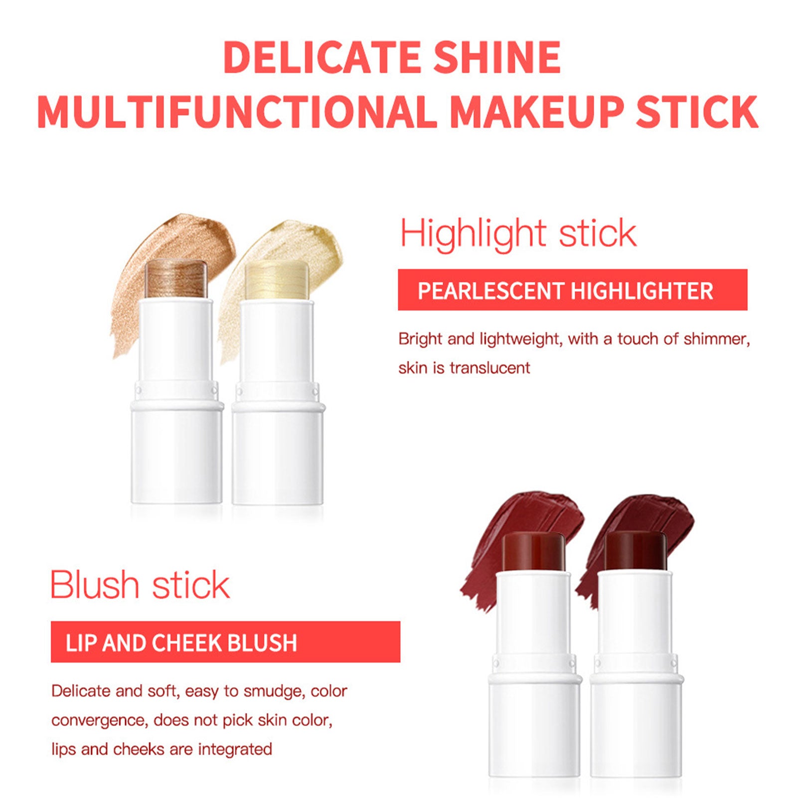 Face Makeup Highlighter Bronzer Contour Stick Blush Stick Highlighter