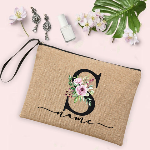 White and Pink Floral Embroidered Clutch