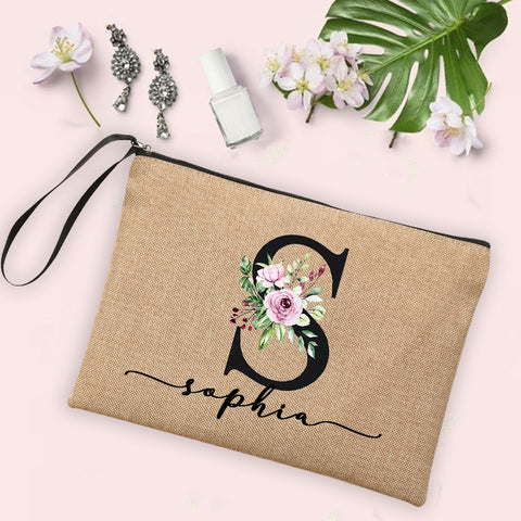 White and Pink Floral Embroidered Clutch - Tonight Makeup Store