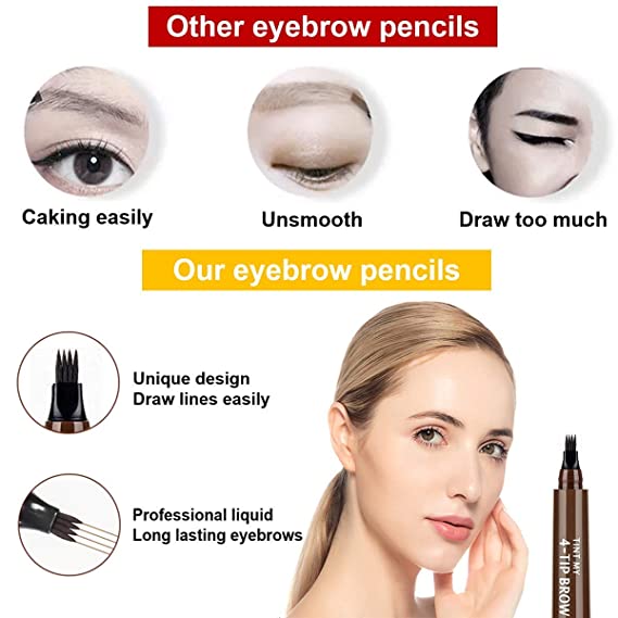 4 Point Eyebrow Pen Eyebrow Tattoo Pen Microblading - Tonights Makeup