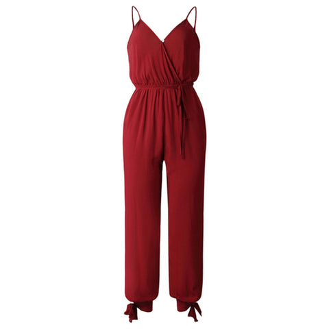 Women Sleeveless Rompers Baggy Trousers