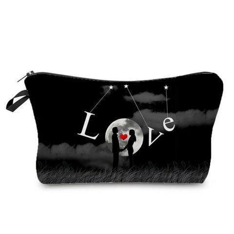 Leopard Letter Love Cosmetic Bag
