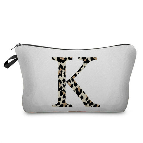 Leopard Letter Love Cosmetic Bag