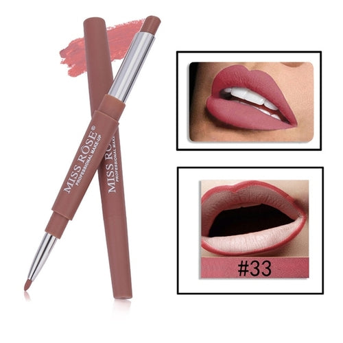 MISS ROSE 2 in 1 Lip Makeup Lipstick Pencil - Tonight Makeup Store