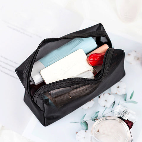 Portable Mesh Transparent Cosmetic Bag