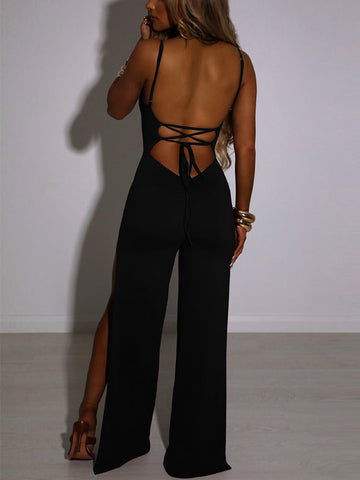 Spaghetti Strap Backless Jumpsuit