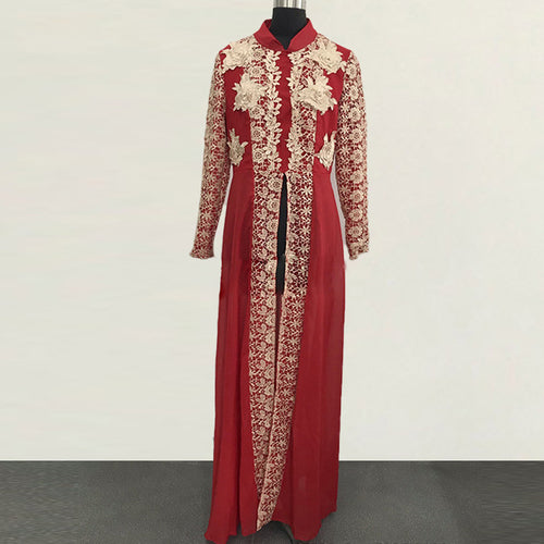 Saudi Arabian Muslim Long Skirt Vintage Ethnic Applique - Tonight Makeup